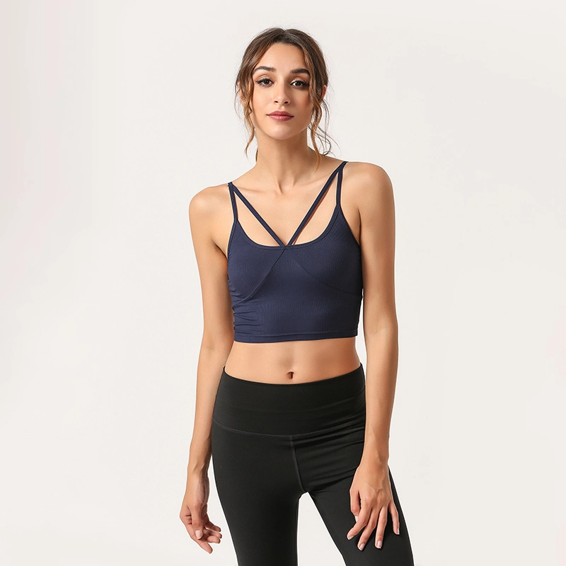 Wholesale High Quality Gym Women Fitness Yoga Top Built in Bra Sexy Yoga Tube Top