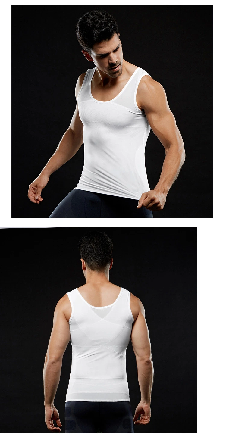 Men&prime;s Breatheble Waist Trainer Body Shaper Vest Shapewear