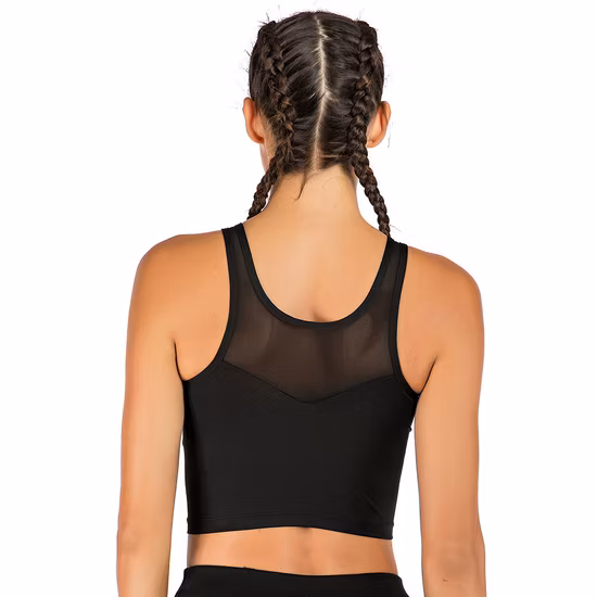 Custom Logo Removable Women Breathable Mesh Sports Sexy Running Yoga Bra Tube Top